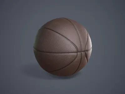 Basketball Ball Low-poly 3D model 9