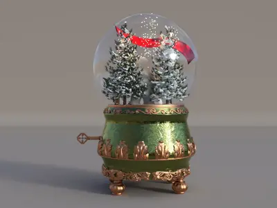 Follies Snow Globe Christmas Low-poly 3D model
