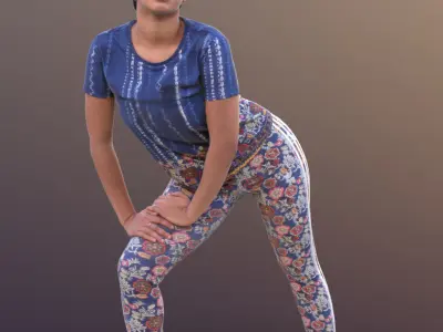 Yanelle 10378 - Stretching Sport Girl Low-poly 3D model