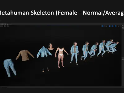 Woman - Autumn Outfit 8 - Modular - Rigged Low-poly 3D model