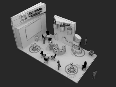  Booth Exhibition Stand a466a 3D model