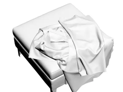 Blanket on a stool  3D model