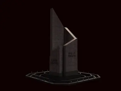 city of angles 3 sculpture pipe squared vases decorative  3D model