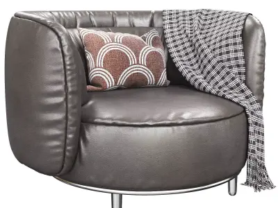 Armchair Natuzzi Wave 3d model Low-poly 3D model