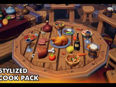Stylized Cook Pack - Unreal Engine Asset Pack  Low-poly 3D model