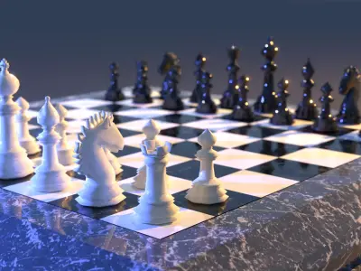 Marble Chess Set Free low-poly 3D model