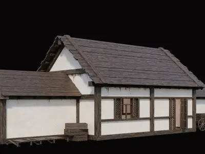 Medieval Village Pack 4 - 4 Assets - 4K Textures Game Ready Low-poly 3D model