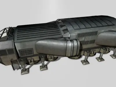 Futuristic Freighter Free low-poly 3D model