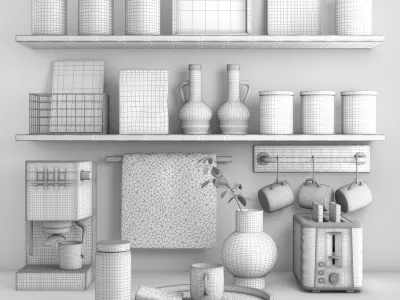 kitchen decor set 3D model