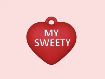 Cute Heart Keychains 3D print model