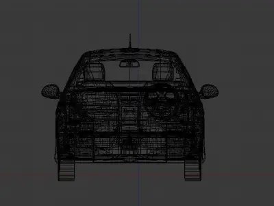 Feugeot 207 sedan Low-poly 3D model