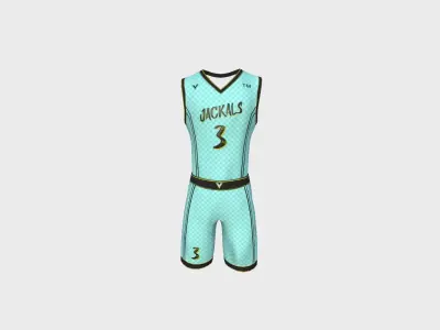 Basketball Fantasy Team Jackals Uniform - Character Design Low-poly 3D model