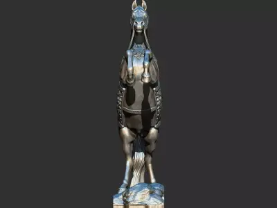 Arabian Horse Rearing 3D Printable Decor Model 3D print model