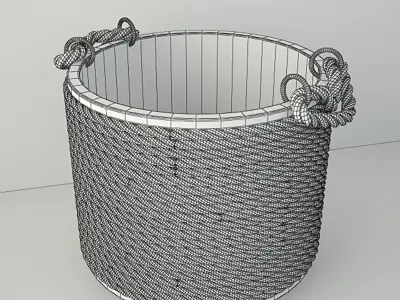 Bucket with ropes 3D model