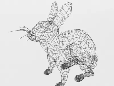 Tan Rabbit Low-poly 3D model