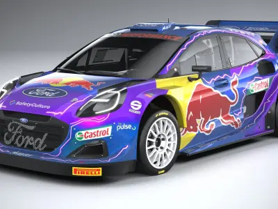 Puma M-Sport WRC Hybrid Rally1 2022 lowpoly 3D model