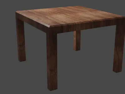 Simple Wooden Table Free 3D model