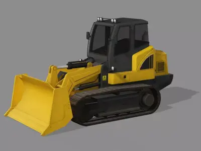 Small Bulldozer Wheel Loader Rigged 3D Model Low-poly 3D model