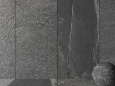 Stone Wall Tiles Santorini Grey 120x270 Set 3 Texture