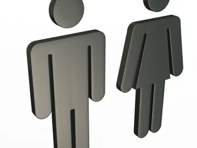 Male and Female Symbol Low-poly 3D model