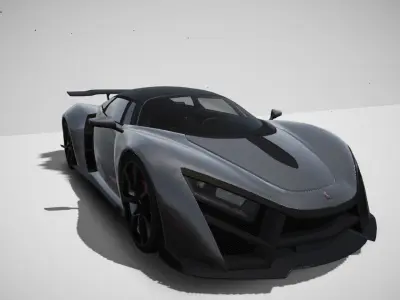 Russian super car Low-poly 3D model