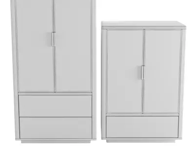 Homary-Italian Light Luxury Display Cabinet 3D model