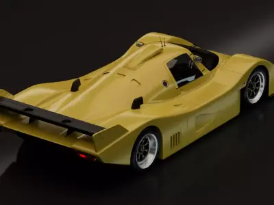 Mid-poly Group C racing prototype v2 Low-poly 3D model