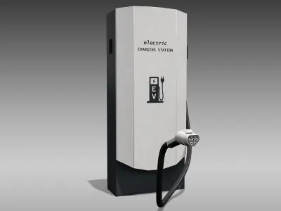 Electric Vehicle Charger Low-poly 3D model