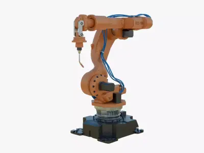 Industrial Welding Robot Orange Clean Low-poly 3D model