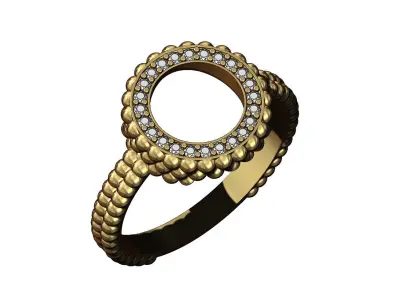 Bubble halo diamond ring  3D print model