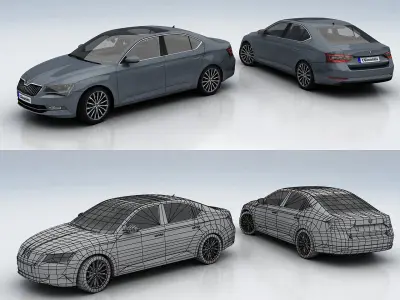 10 Lowpoly cars with interior - 01 Low-poly 3D model