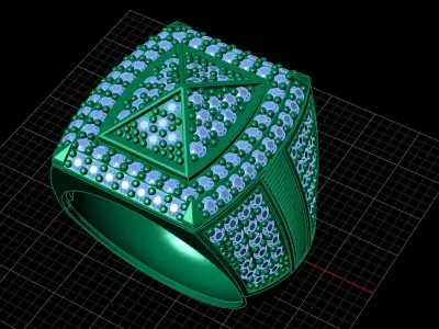 Print Ready STL 3DM  Gents Rings Diamond Men Ring  3D print model 166