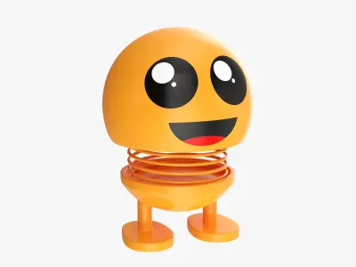 Car spring toy figure 03 smile happy 3D model