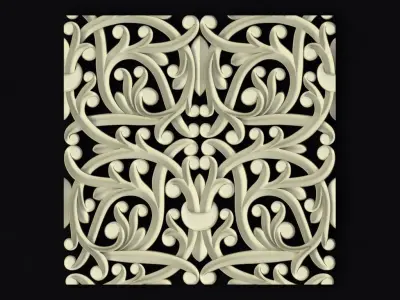 Central decor ornament for furniture 3D model 557