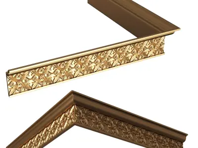 Cornice Decoration Molding 050 270 Degree Low-poly 3D model
