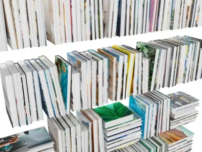 Books 150 pieces 1-1-2 Low-poly 3D model