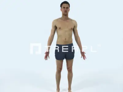 Virtue J Beach Animated Rigged Sports Man Low-poly 3D model