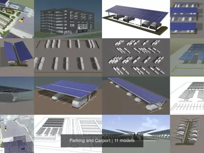 Parking and Carport 3D Model Pack