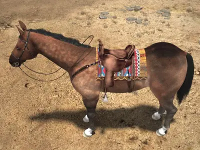 Cowboy Horse with saddle 3D model