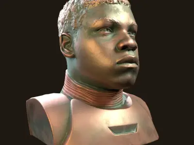 Finn - Star Wars bronze bust Low-poly 3D model