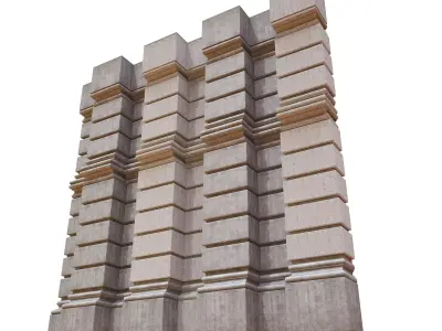 facades Column - Modular kit Low-poly 3D model