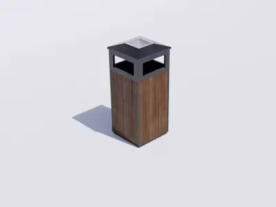 Public trash can Free low-poly 3D model