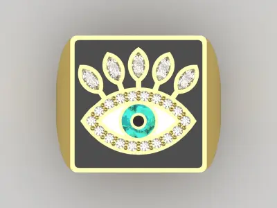 Evil Eye Ring jr00163 3D print model