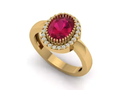 ladies Stone Ring  3D print model