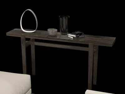 Sofa Set White Leather 3D model