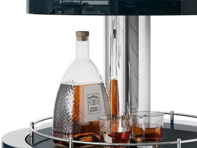 Set of drinks with Roche Bobois end table-bar Lift Flower 3D model