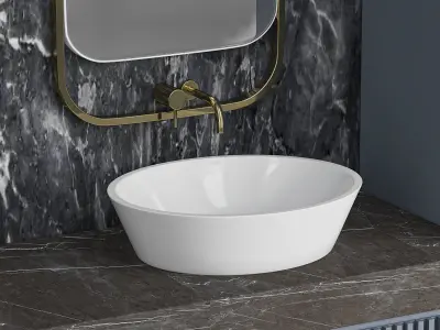 PA furniture luxury double basin vanity sink  bathroom cabinet 3D model