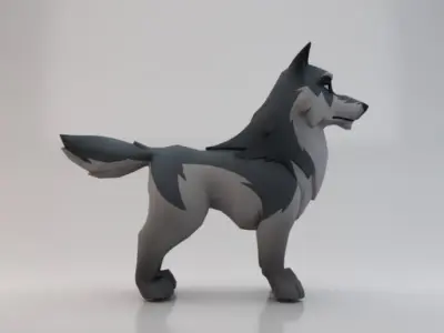 3D Wolf  Low-poly 3D model