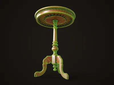 Vintage bedside table Low-poly 3D model