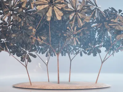 Conceptual shrub S1Bv3 Low-poly 3D model